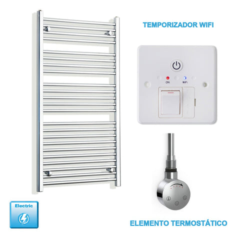 Radiador Toallero Eléctrico Cromado de 600 mm de Ancho