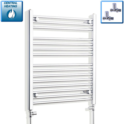 Radiador Toallero Cromado 600mm de Ancho Calefacción Central
