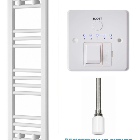 Radiador Toallero Eléctrico Blanco 300mm de Ancho · Precargado
