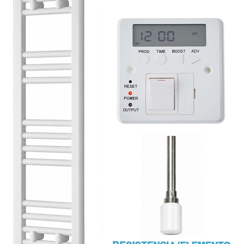 Radiador Toallero Eléctrico Blanco 300mm de Ancho · Precargado