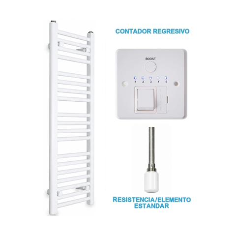 Radiador Toallero Eléctrico Blanco 300mm de Ancho · Precargado