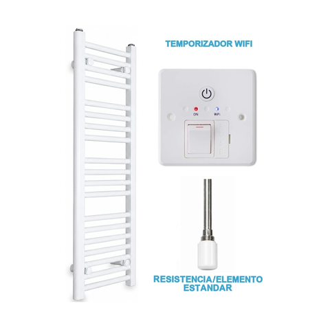 Radiador Toallero Eléctrico Blanco 300mm de Ancho · Precargado