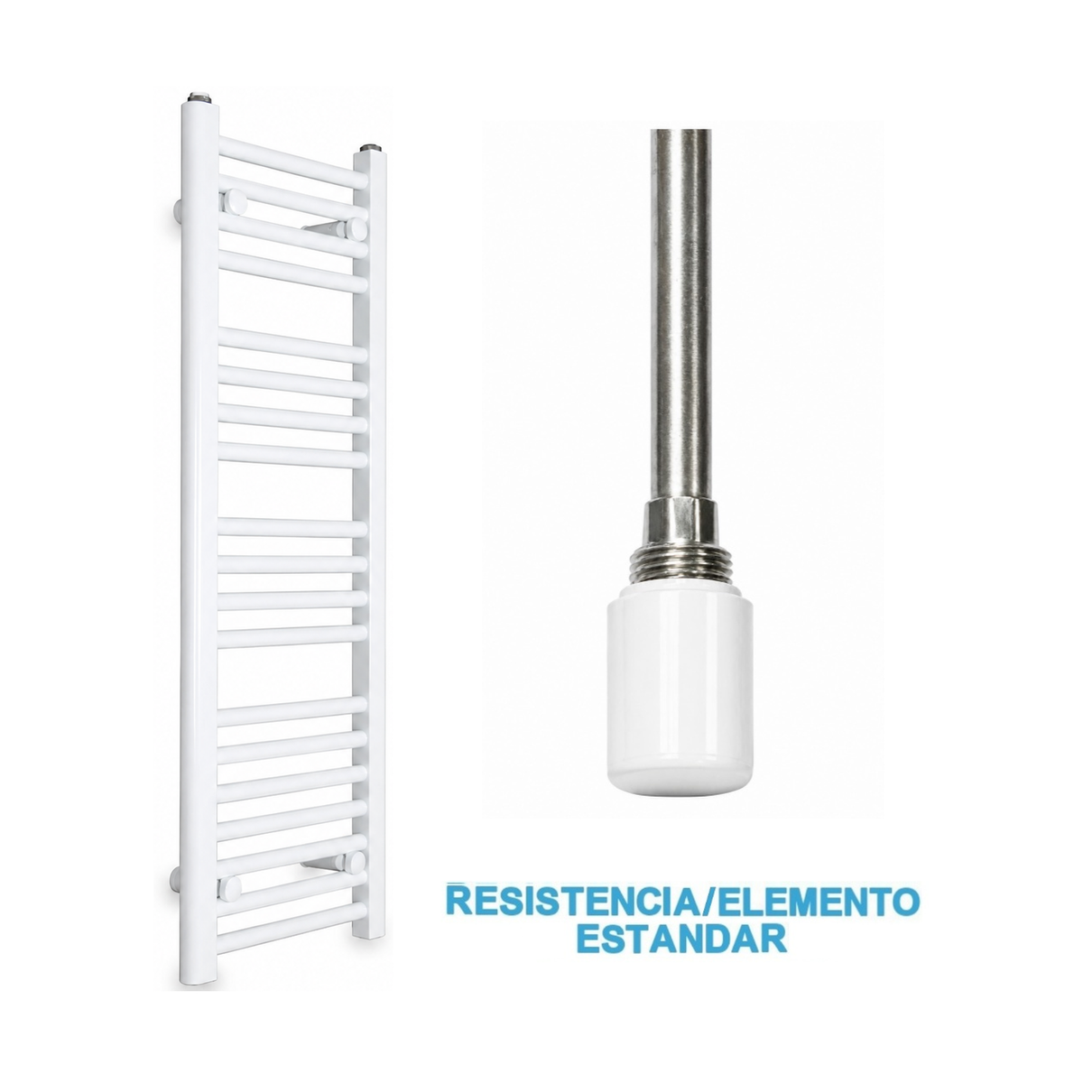 Radiador Toallero Eléctrico Blanco 300mm de Ancho · Precargado