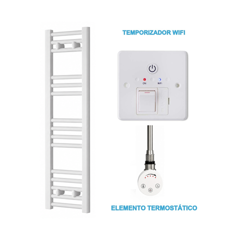 Radiador Toallero Eléctrico Blanco 300mm de Ancho · Precargado