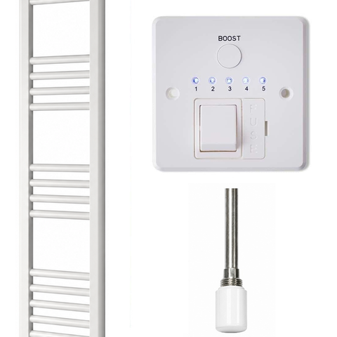 Radiador Toallero Eléctrico Blanco 300mm de Ancho · Precargado