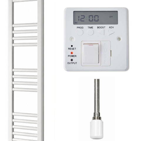 Radiador Toallero Eléctrico Blanco 300mm de Ancho · Precargado