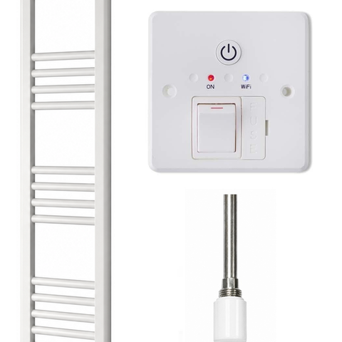 Radiador Toallero Eléctrico Blanco 300mm de Ancho · Precargado