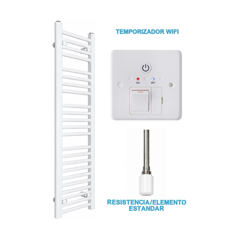 Radiador Toallero Eléctrico Blanco 300mm de Ancho · Precargado