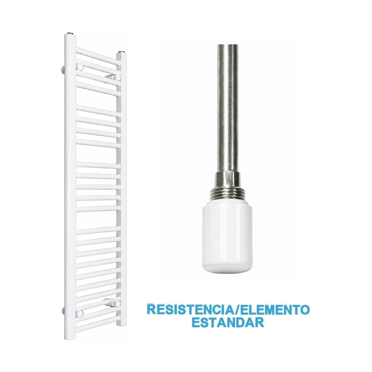 Radiador Toallero Eléctrico Blanco 300mm de Ancho · Precargado