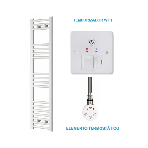 Radiador Toallero Eléctrico Blanco 300mm de Ancho · Precargado