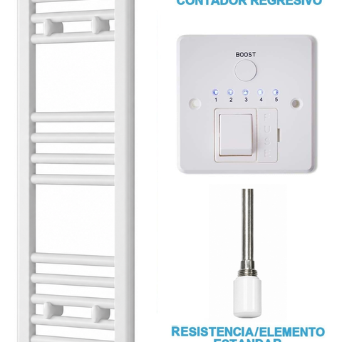 Radiador Toallero Eléctrico Blanco 300mm de Ancho · Precargado