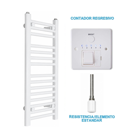 Radiador Toallero Eléctrico Blanco 300mm de Ancho · Precargado