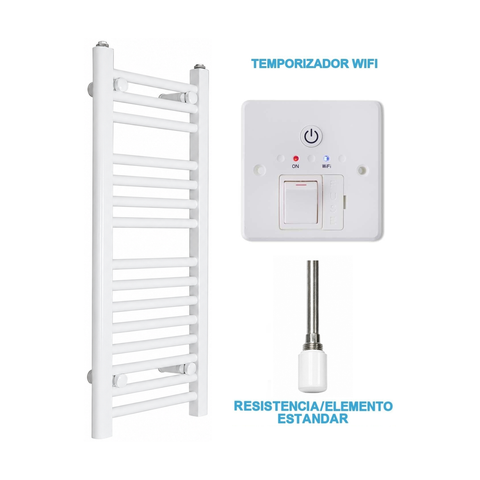 Radiador Toallero Eléctrico Blanco 300mm de Ancho · Precargado