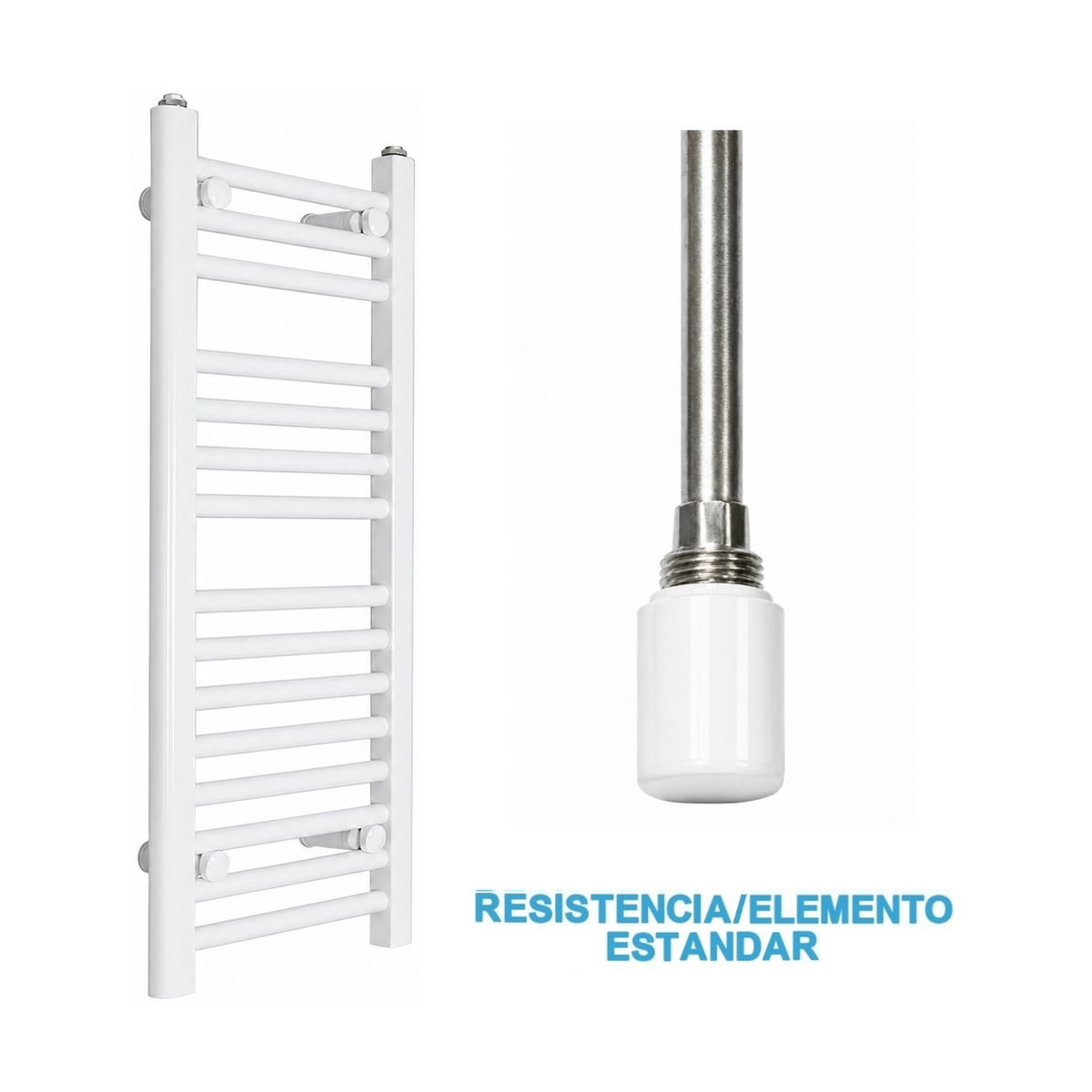 Radiador Toallero Eléctrico Blanco 300mm de Ancho · Precargado