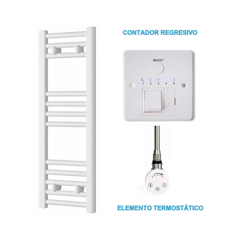 Radiador Toallero Eléctrico Blanco 300mm de Ancho · Precargado