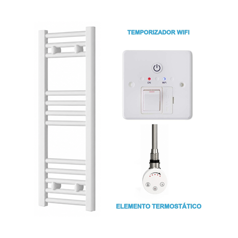 Radiador Toallero Eléctrico Blanco 300mm de Ancho · Precargado