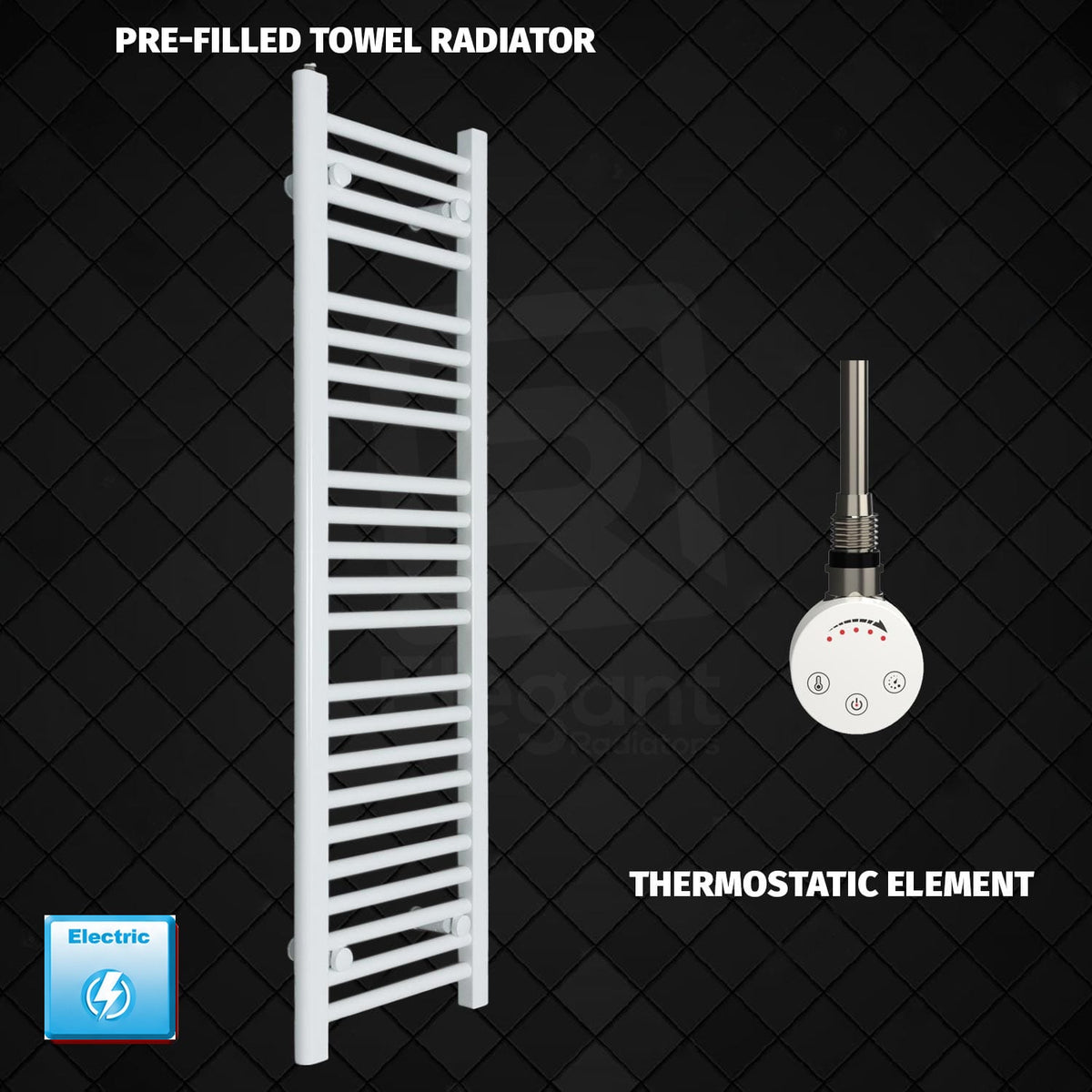 Radiador Toallero Eléctrico Blanco de 500 mm de Ancho