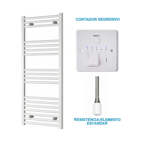 Radiador Toallero Eléctrico Blanco 500mm de Ancho · Precargado