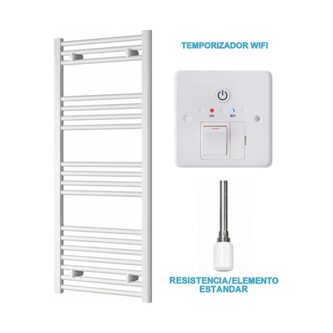 Radiador Toallero Eléctrico Blanco 500mm de Ancho · Precargado