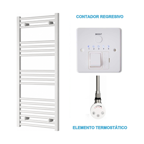 Radiador Toallero Eléctrico Blanco 500mm de Ancho · Precargado