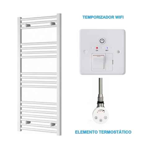 Radiador Toallero Eléctrico Blanco 500mm de Ancho · Precargado