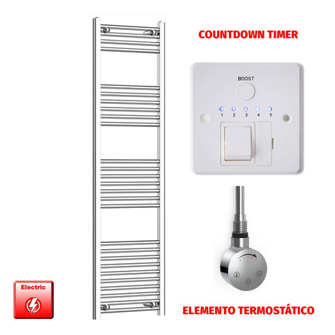 Radiador Toallero Eléctrico Cromado de 450 mm de Ancho