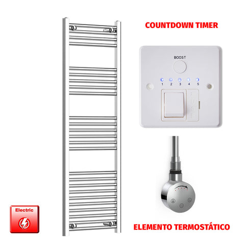 Radiador Toallero Eléctrico Cromado de 450 mm de Ancho