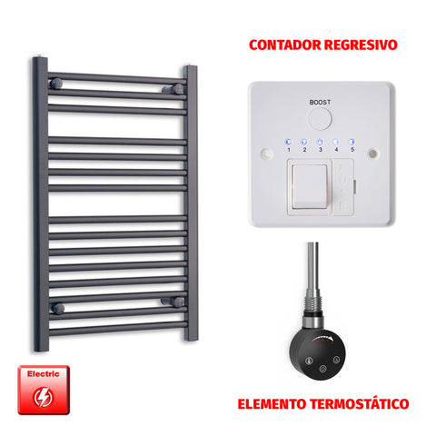 Radiador Toallero Eléctrico Negro 550mm Ancho - Precargado