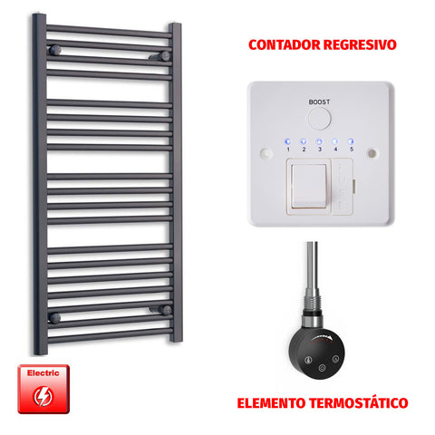 Radiador Toallero Eléctrico Negro 550mm Ancho - Precargado