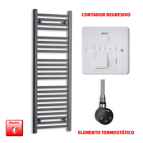 Radiador Toallero Eléctrico Negro 400mm Ancho - Precargado