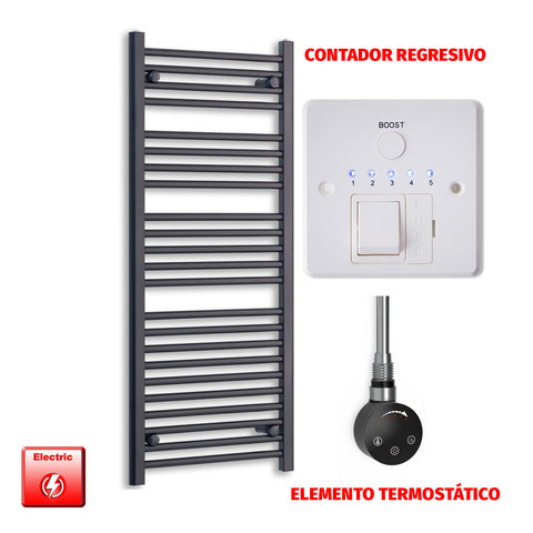 Radiador Toallero Eléctrico Negro 500mm Ancho - Precargado