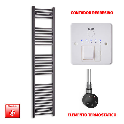 Radiador Toallero Eléctrico Negro 450mm Ancho - Precargado