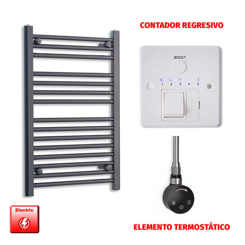 Radiador Toallero Eléctrico Negro 500mm Ancho - Precargado