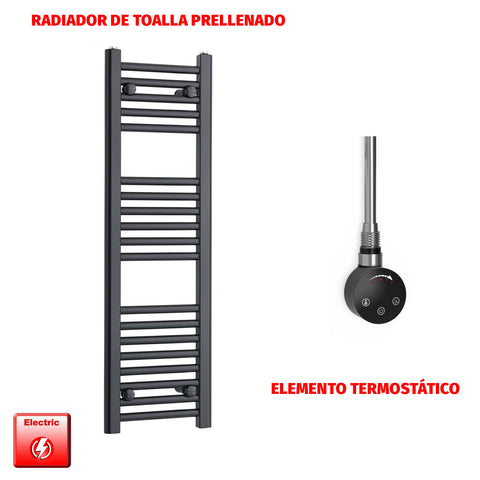 Radiador Toallero Eléctrico Negro 300 mm de Ancho (Precargado)