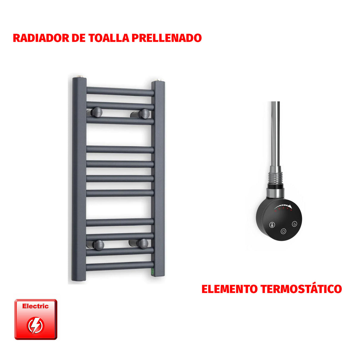 Radiador Toallero Eléctrico Anthracite 300mm