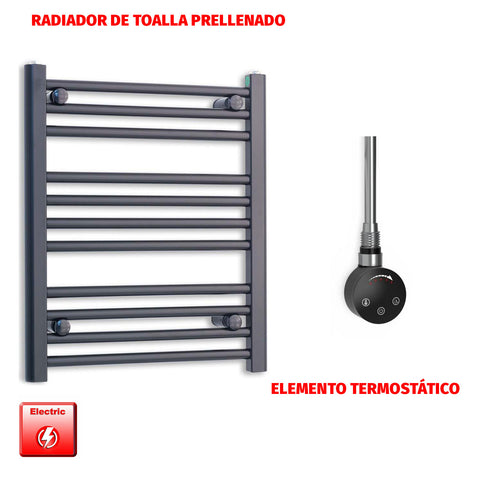 Radiador Toallero Eléctrico Negro 550mm Ancho - Precargado