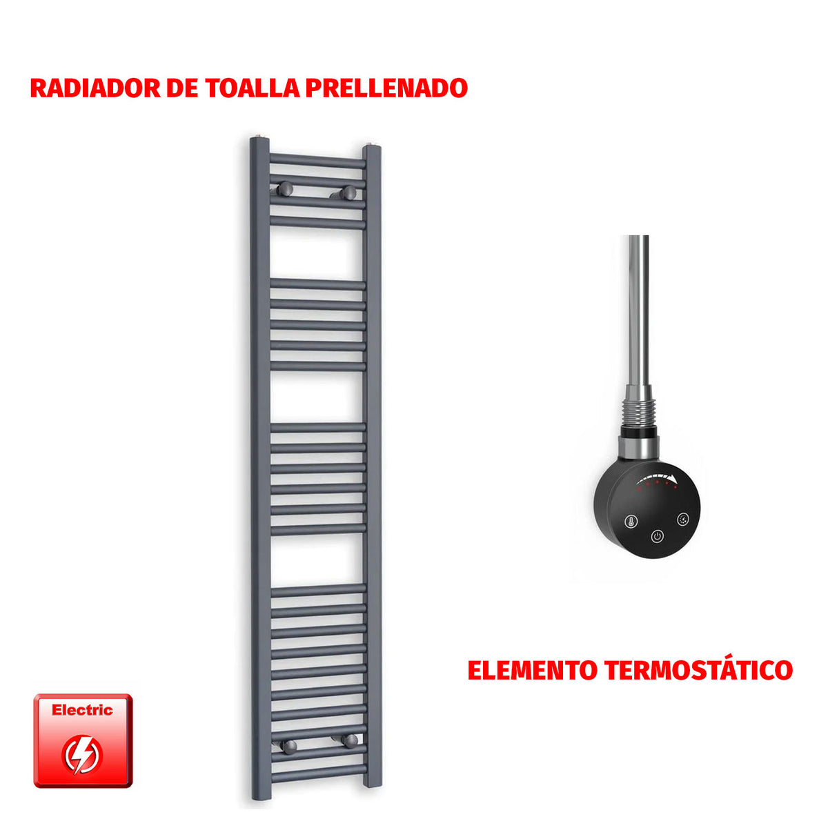 Radiador Toallero Eléctrico Anthracite 300mm