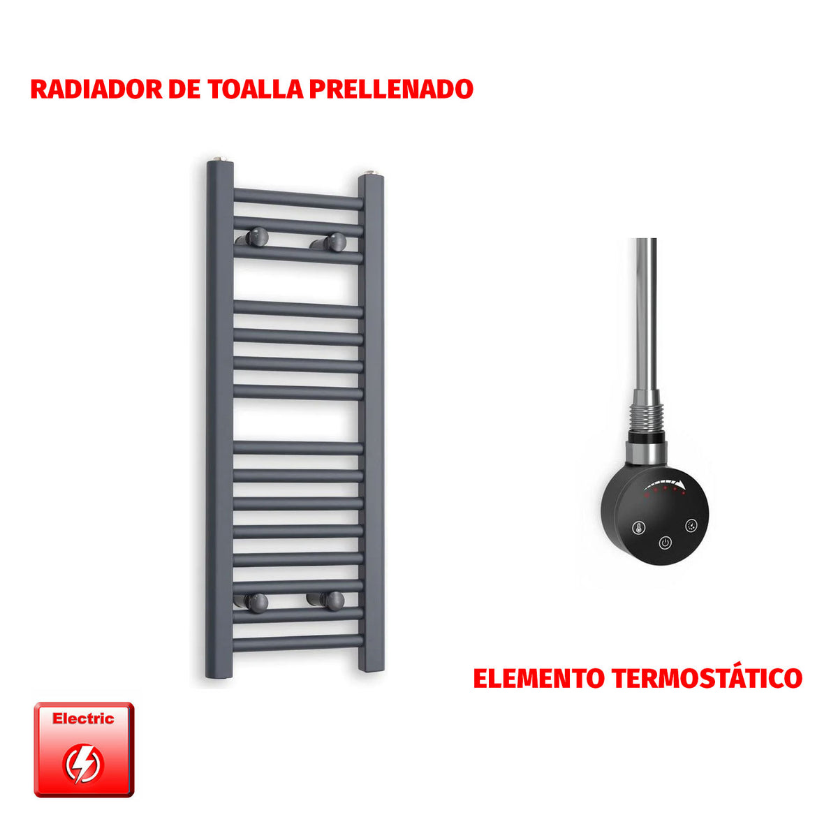 Radiador Toallero Eléctrico Anthracite 300mm