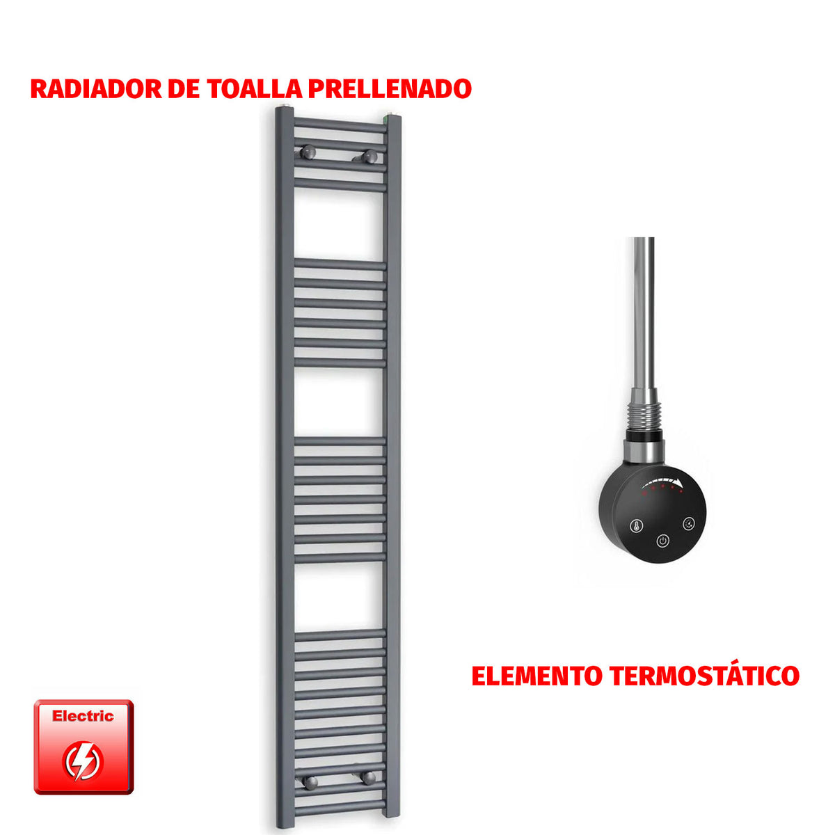 Radiador Toallero Eléctrico Anthracite 300mm