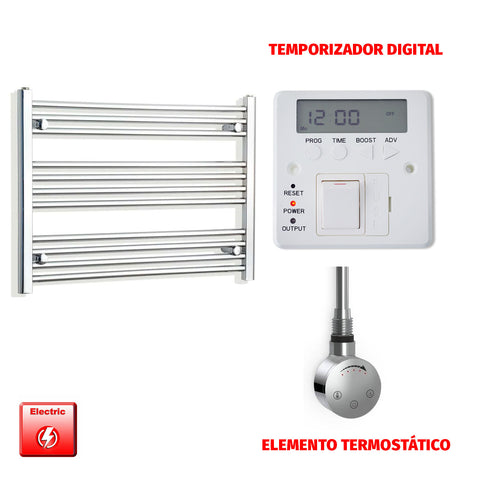 Radiador Toallero Eléctrico Cromado de 800 mm de Ancho