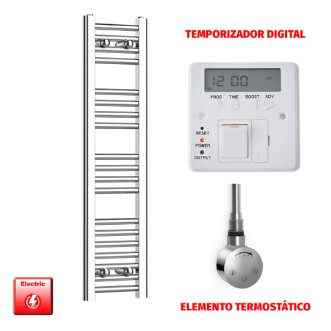 Radiador Toallero Eléctrico Cromado de 200 mm de Ancho