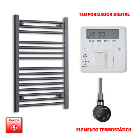 Radiador Toallero Eléctrico Negro 500mm Ancho - Precargado