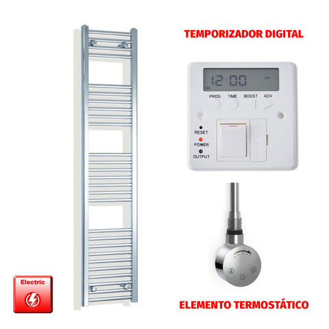 Radiador Toallero Eléctrico Cromado de 300 mm de Ancho