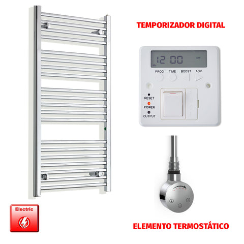 Radiador Toallero Eléctrico Cromado de 550 mm de Ancho