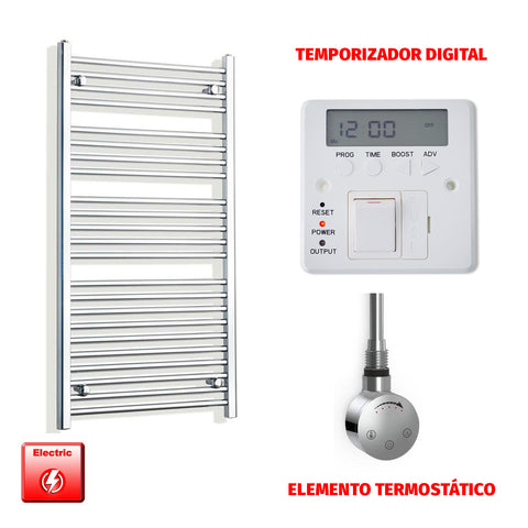 Radiador Toallero Eléctrico Cromado de 550 mm de Ancho