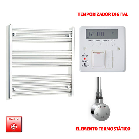 Radiador Toallero Eléctrico Cromado de 900 mm de Ancho