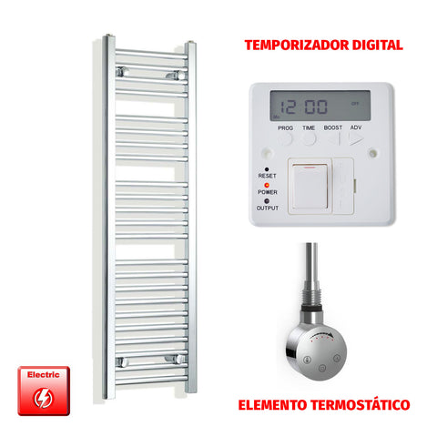 Radiador Toallero Eléctrico Cromado de 300 mm de Ancho