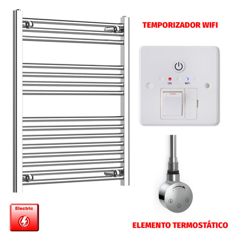 Radiador Toallero Eléctrico Cromado de 650 mm de Ancho