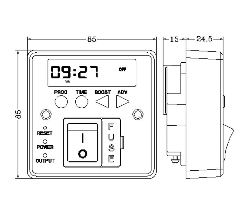 Controlador de Pared con Temporizador Digital de Interruptor Termofusible 4