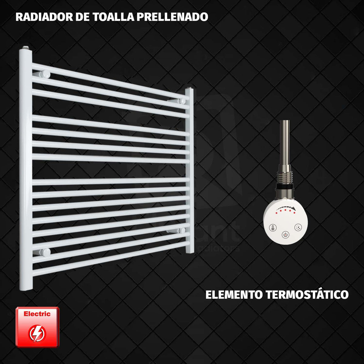 Radiador Toallero Eléctrico Blanco de 1000 mm de Ancho